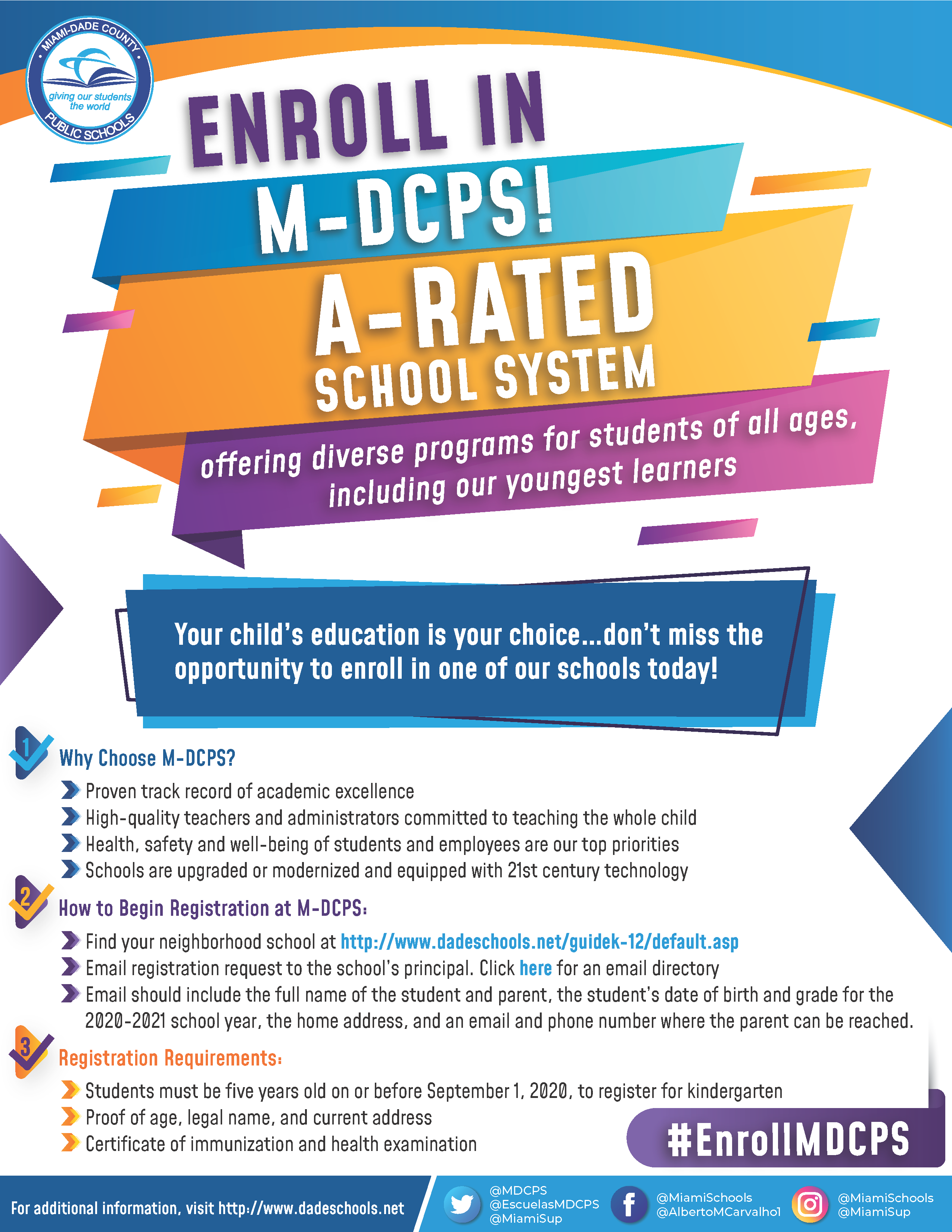 Enroll in M-DCPS Day Flyer